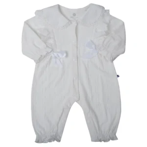 Bộ body dài tay bé gái KidsPlaza ren vải nơ HN25T