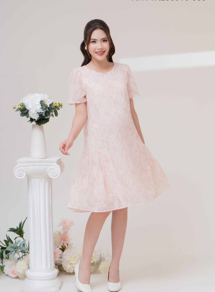 Đầm tơ ép đuôi cá tầng - Ảnh 2